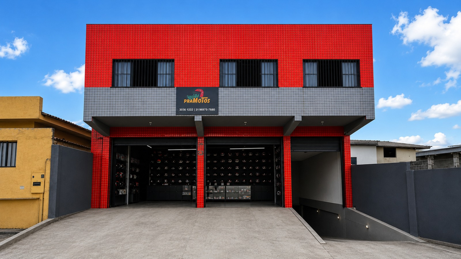 Fachada da loja PraMotos Ibirité